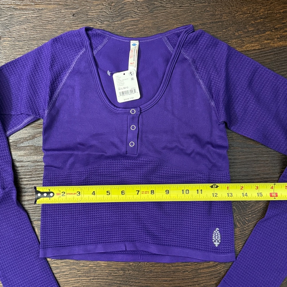 FP Movement Bail Out Crop Thermal Knit Top - Dark Amethyst - Picture 6 of 6